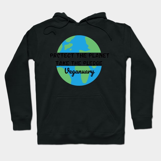 Protect The Planet, Take The Pledge split - Veganuary Hoodie by DesignsBySaxton